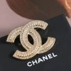 ☑️CHANEL香奈儿双c金色单排钻胸针