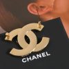 ☑️CHANEL香奈儿双c金色单排钻胸针