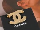 ☑️CHANEL香奈儿双c金色单排钻胸针