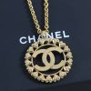 ☑️CHANEL香奈儿双c金色桃心爱心圆形长项链
