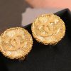 ☑️CHANEL香奈儿双c金色中古圆形耳夹耳环