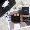 ☑️CHANEL香奈儿双c金色中古圆形耳夹耳环