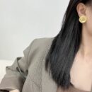 ☑️CHANEL香奈儿双c金色中古圆形耳夹耳环