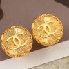 ☑️CHANEL香奈儿双c金色中古圆形耳夹耳环