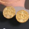 ☑️CHANEL香奈儿双c金色中古圆形耳夹耳环