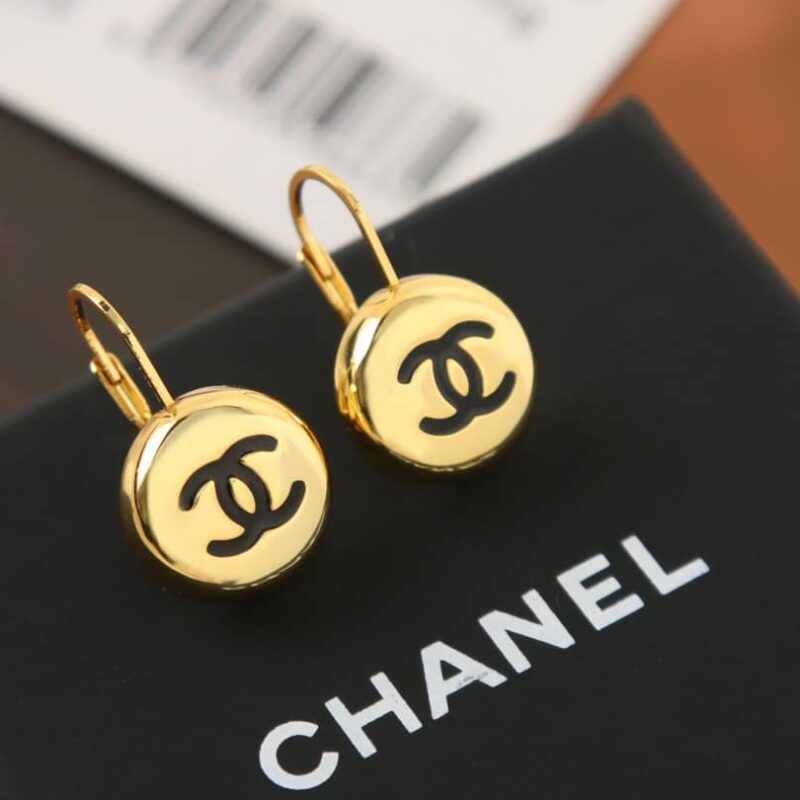 ☑️CHANEL香奈儿双c金色小金豆耳钉耳环