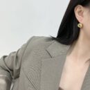 ☑️CHANEL香奈儿双c金色小金豆耳钉耳环
