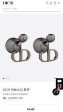 ☑️DIOR迪奥黑色大小珍珠耳钉耳环
