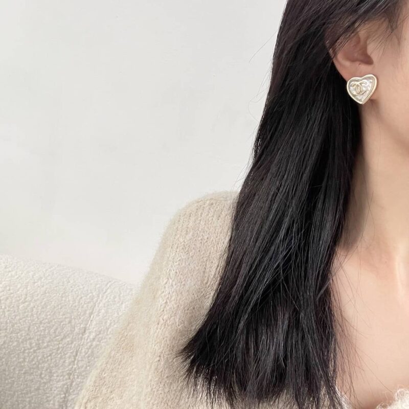 ☑️CHANEL香奈儿双c爱心桃心耳钉耳环 - Image 4