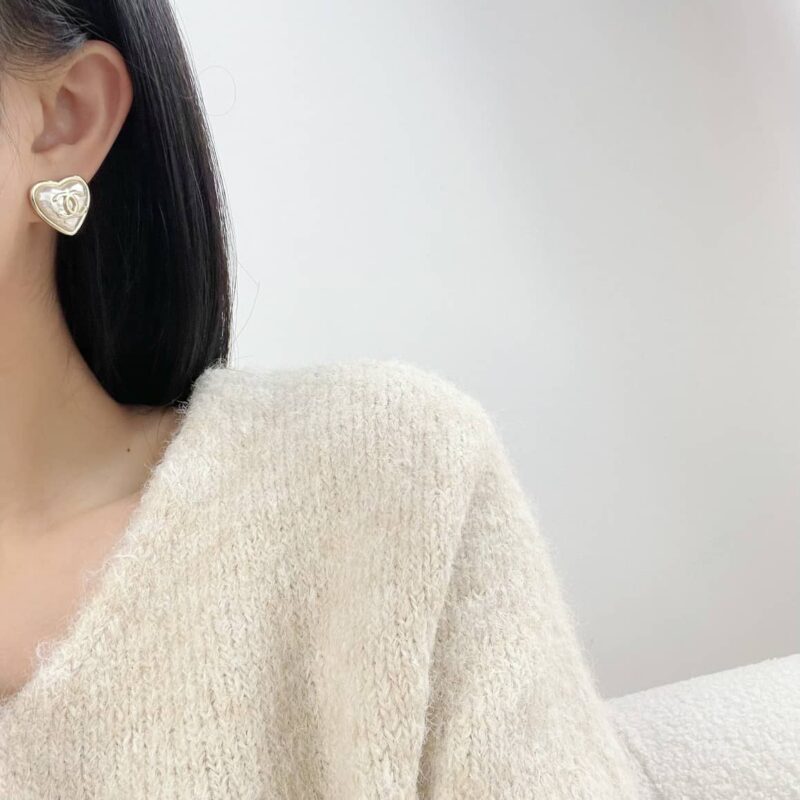 ☑️CHANEL香奈儿双c爱心桃心耳钉耳环 - Image 7