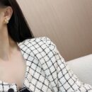 ☑️CHANEL香奈儿金色珍珠耳钉