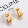 Celine赛琳三角形凯旋门珍珠耳钉耳环
