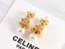 Celine赛琳三角形凯旋门珍珠耳钉耳环