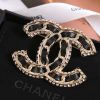 ☑️CHANEL香奈儿双c黑皮绳带钻胸针