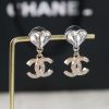 ☑️CHANEL香奈儿c2双c满钻桃心爱心耳钉耳环