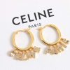 Celine赛琳流苏满钻字母耳钉耳环