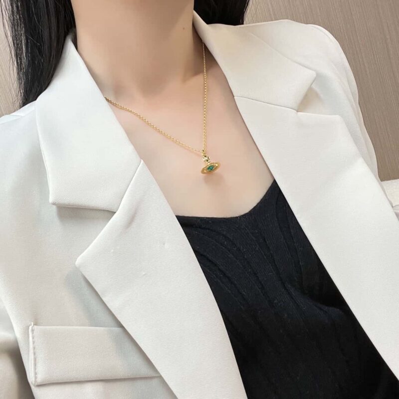 ☑️ Vivienne Westwood西太后土星蓝宝石项链 - Image 8