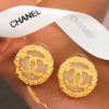 ☑️ 香奈儿中古系列金色圆形双c耳环耳钉