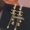 ☑️CHANEL香奈儿c3金色双c流苏爱心桃心耳钉耳环