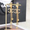 ☑️CHANEL香奈儿c3金色双c流苏爱心桃心耳钉耳环