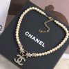 ☑️CHANEL香奈儿双c满钻交叉珍珠项链