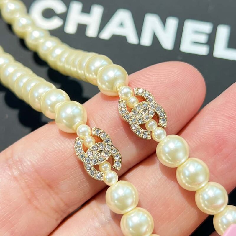 ☑️CHANEL香奈儿双c粉茶花珍珠项链 - Image 9