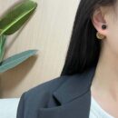 ☑️DIOR迪奥镂空黑色珍珠耳钉耳环