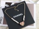 ☑️CHANEL香奈儿双c 不对称珍珠爱心桃心项链