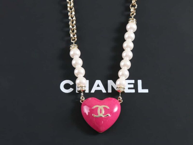 ☑️CHANEL香奈儿双c 不对称珍珠爱心桃心项链 - Image 6