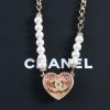 ☑️CHANEL香奈儿双c 不对称珍珠爱心桃心项链