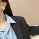 ☑️ 香奈儿中古系列金色桃心爱心双c耳环耳钉