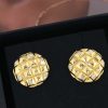 ☑️ 香奈儿中古系列金色菱格圆形耳环耳钉