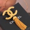 ☑️ 香奈儿中古系列金色双c流苏胸针