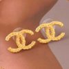 ☑️ 香奈儿中古系列金色双c耳环耳钉