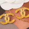 ☑️ 香奈儿中古系列金色双c耳环耳钉
