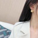 ☑️ 香奈儿中古系列金色双c圆形耳环耳钉