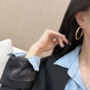 ☑️ 香奈儿中古系列金色圆环圆形耳环耳钉