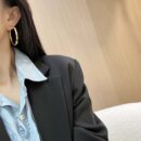 ☑️ 香奈儿中古系列金色圆环圆形耳环耳钉