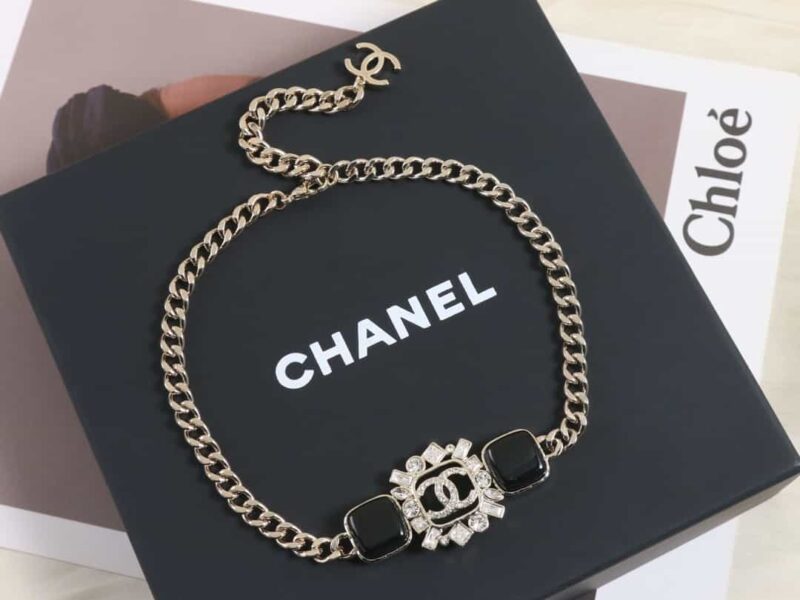 ☑️CHANEL香奈儿双c黑色方形项链 - Image 2