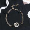 ☑️CHANEL香奈儿双c黑色方形项链