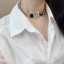 ☑️CHANEL香奈儿双c黑色方形项链