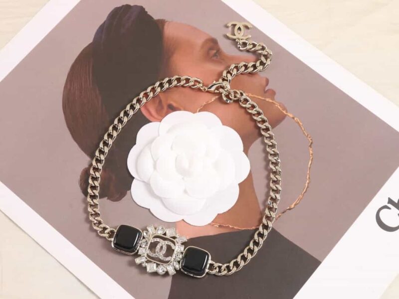 ☑️CHANEL香奈儿双c黑色方形项链 - Image 8
