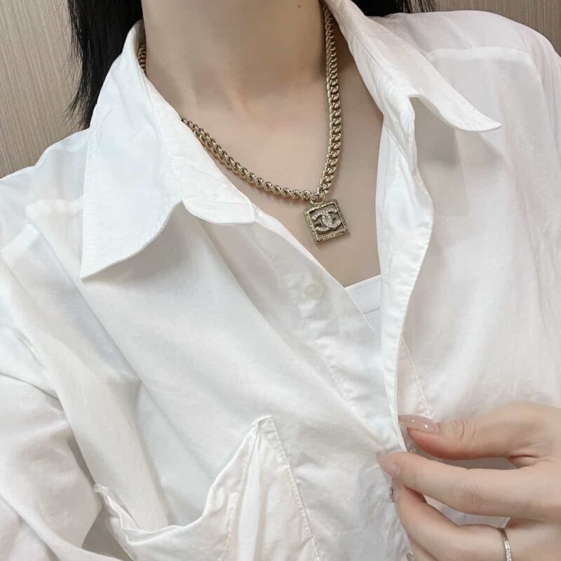 ☑️CHANEL香奈儿双c方块方形项链颈链 - Image 5