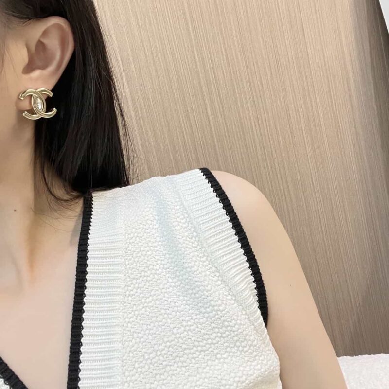 ☑️CHANEL香奈儿C1双c马眼钻耳钉耳环 - Image 6