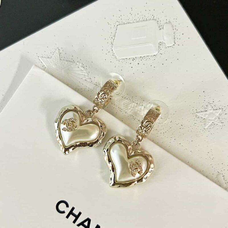 ☑️CHANEL香奈儿C2双c桃心爱心耳钉耳环 - Image 8