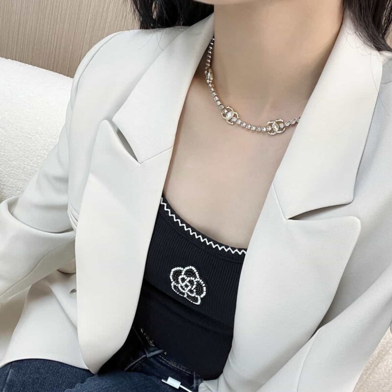 ☑️CHANEL香奈儿双c菱形钻项链颈链 - Image 5