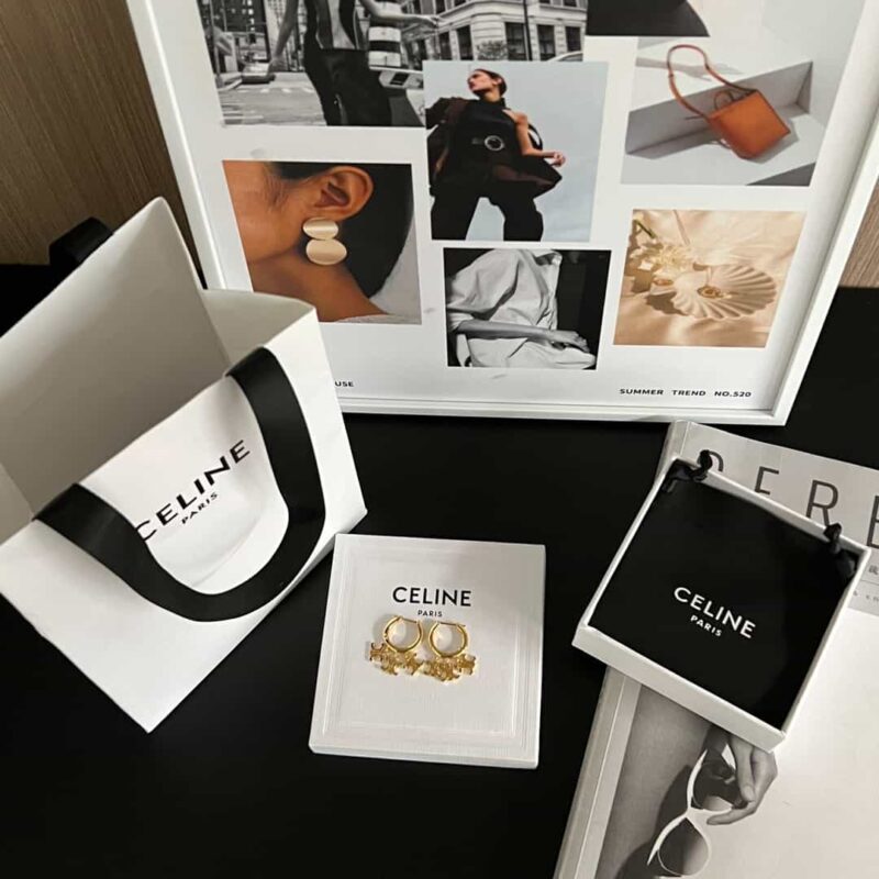 ☑️ Celine瑟琳凯旋门流苏耳钉耳环 - Image 3