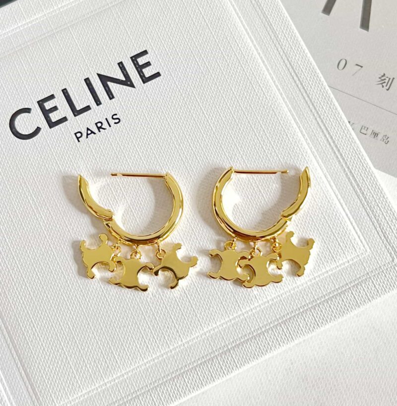 ☑️ Celine瑟琳凯旋门流苏耳钉耳环 - Image 10
