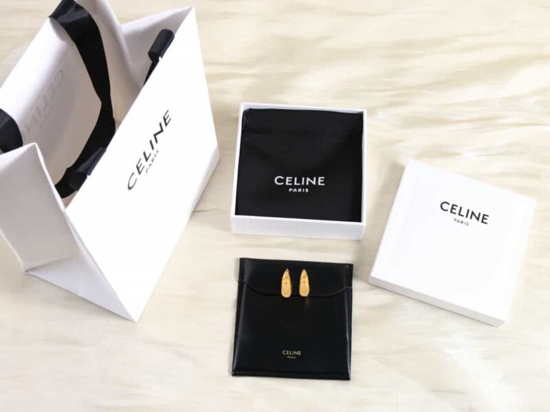 Celine赛琳凯旋门半圆耳钉耳环 - Image 3