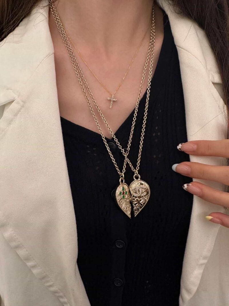 ☑️CHANEL香奈儿双c爱心桃心菱格项链 - Image 4